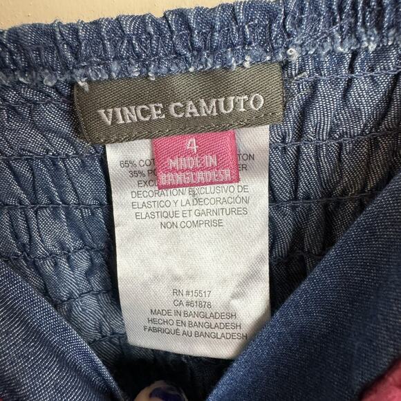 Vince Camuto NWT Girls Toddler 4T Denim Pant Jumper Sleeveless Overall Smock - Picture 5 of 7